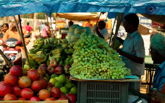 Food Market stall in Tamil Nadu India