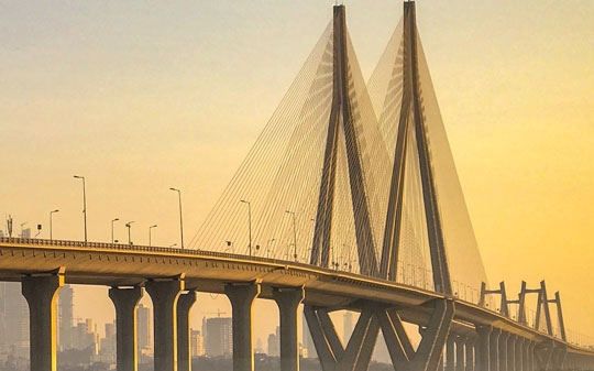 Mumbai bridge at sunset
