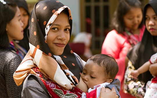 A woman breastfeeding