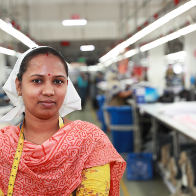 woman with blurred background