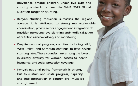 Kenya’s Progress In Reducing Child Stunting